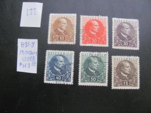AUSTRIA 1930 POSTALLY USED  SC B81-88 SET  XF $43.50 (177)