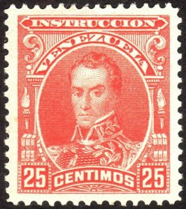 1904, Venezuela 25c, MH, Well centered, Sc AR29