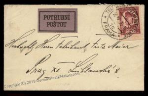 Czechoslovakia 1935 Prague Rohrpost Pneumatic Mail Cover 66570