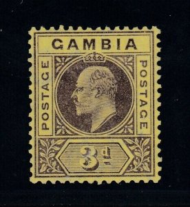 Gambia, SG 75 var, MLH Slotted Frame variety