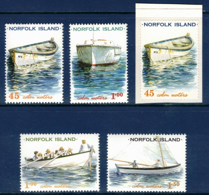 NORFOLK ISLAND 2001 Boats; Scott 740-44; MNH