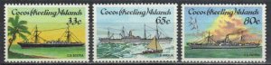 Cocos Islands Stamp 129-131  - Cable laying ships
