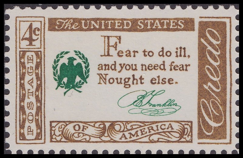 US 1140 American Credo Benjamin Franklin 4c single (1 stamp) MNH 1960