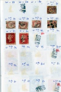 Dealers stamp approval book Great Britain 58 stamps selling value approx £130