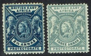 BRITISH EAST AFRICA 1896 QV LIONS 21/2A AND 3A