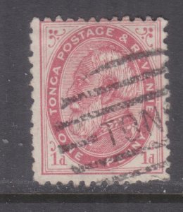 TONGA, 1887 perf. 12 x 11 1/2, 1d. Carmine, used.