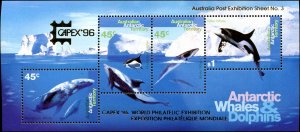 Australian Antarctic Territory #L97c, Complete Set Souvenir Sheet, 1995, Stam...