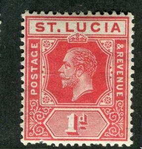 ST.LUCIA; 1912 early GV issue fine Mint hinged Shade of 1d. value