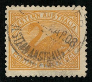 Western Australia, 1905-1912, Black Swan, 2 Pence, Australia (T-9199)