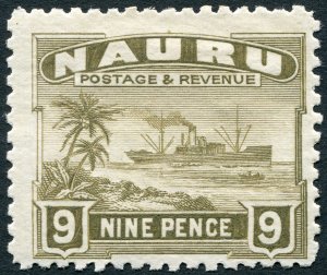 Nauru 1924 9d olive-brown SG35A unused