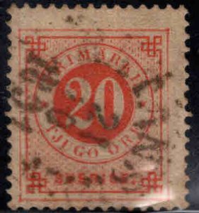 SWEDEN Scott 46 Used stamp light cancel