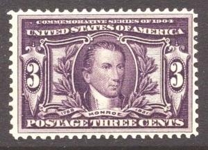 #325 XF MNH OG-3¢ LOUISIANA PURCHASE SERIES of 1904  (REM #325-007)