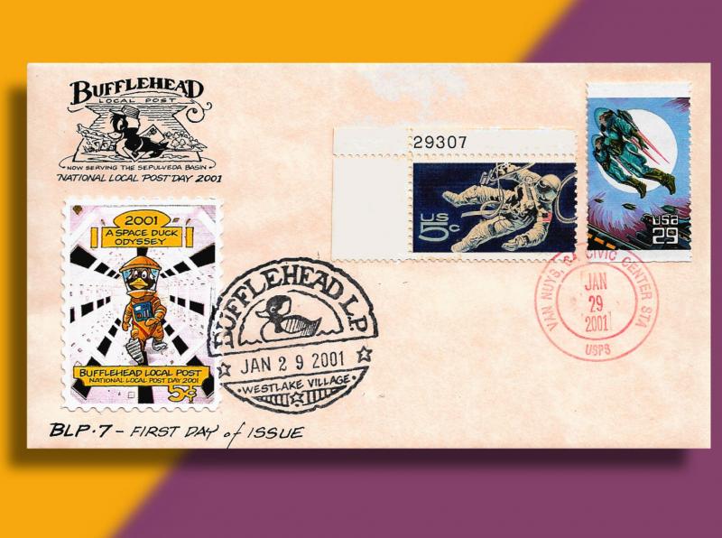 2001: A Space Duck Odyssey Local Post Stamp FDC Salutes the New Millenium