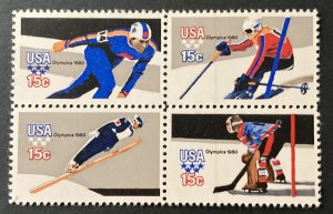 U.S. 1980 #1798b Block, Winter Olympics, MNH.