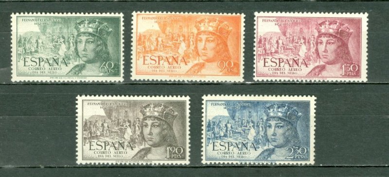 SPAIN 1952 ISABELLA-AIR #C139-143 SET MINT NO THINS...$12.50