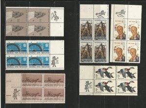 USA Stamps #1354,1358,1360,1361,1362,1365 Blocks of 4 (Zip Blocks)