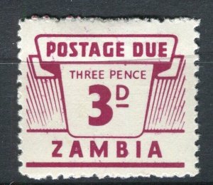 ZAMBIA; 1964 early Postage Due issue MINT hinged 3d. value