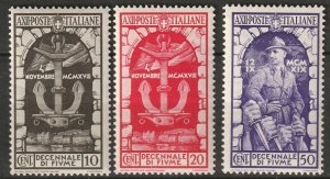 Italy 1934 Sc 315-7 partial set MH* some gum marks