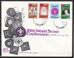 Kenya, Uganda, Tanz, Scott cat. 263-266. Scout Conference. First day cover. ^