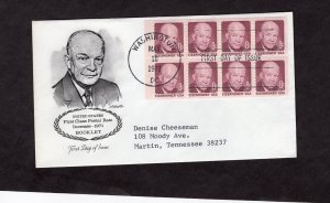 1395a Eisenhower, pane/8 FDC Artmaster addressed