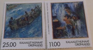 Greenland 340-1 MNH Cat $12.50 Art Topical Full Set