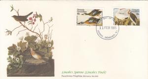 Grenada Grenadines 1985 FDC Scott #637, #638 Blue-winged teal, White ibis Aud...