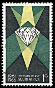 South Africa 310a, used, Diamond, 5th Anniversary of the Republic