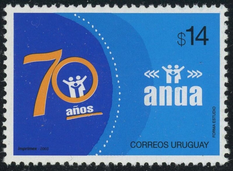 Uruguay #2014 Affiliates Association 14p Postage Stamp Latin America 2003 MLH