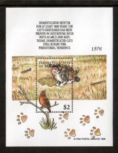 Micronesia 2001 - Cats Birds Animals - Souvenir Stamp Sheet - Scott #411 - MNH