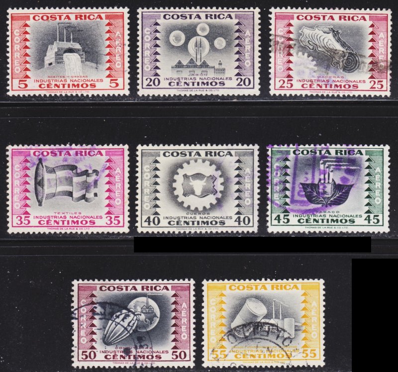 Costa Rica Scott C227, C230-31, C233-37 F to VF used.