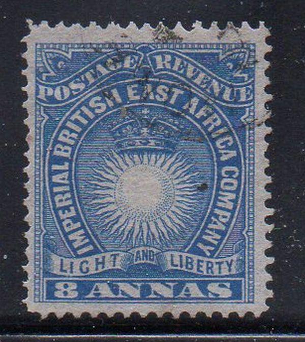 British East Africa Sc 23 1890 8 annas  Sun & Crown stamp used