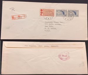 DM)1967, DENMARK, LETTER SENT TO U.S.A, CERTIFIED MAIL, WITH STAMPS I CENTENARY