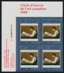 Canada 1203 TL Plate Block MNH Art, Painting, The Young Reader