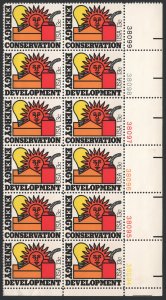 SC#1723-24 13¢ Energy Conservation/Development Plate Block of Twelve (1977) MNH