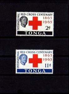 TONGA - 1963 - RED CROSS CENTENARY - QUEEN SALOTE - 2 X MINT - MNH SET!