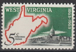 U.S.  Scott# 1232 1963 XF MNH West Virginia Statehood