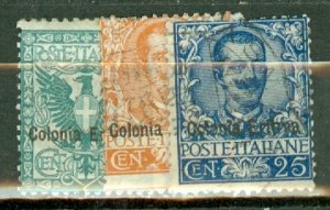 GR: Eritrea 19-21, 29, 33 mint; 23-27, 30 used CV $139; scan shows only a few