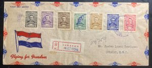 1944 Caracas Venezuela Airmail First Day Cover FDC To Curacao Sc#C199-205