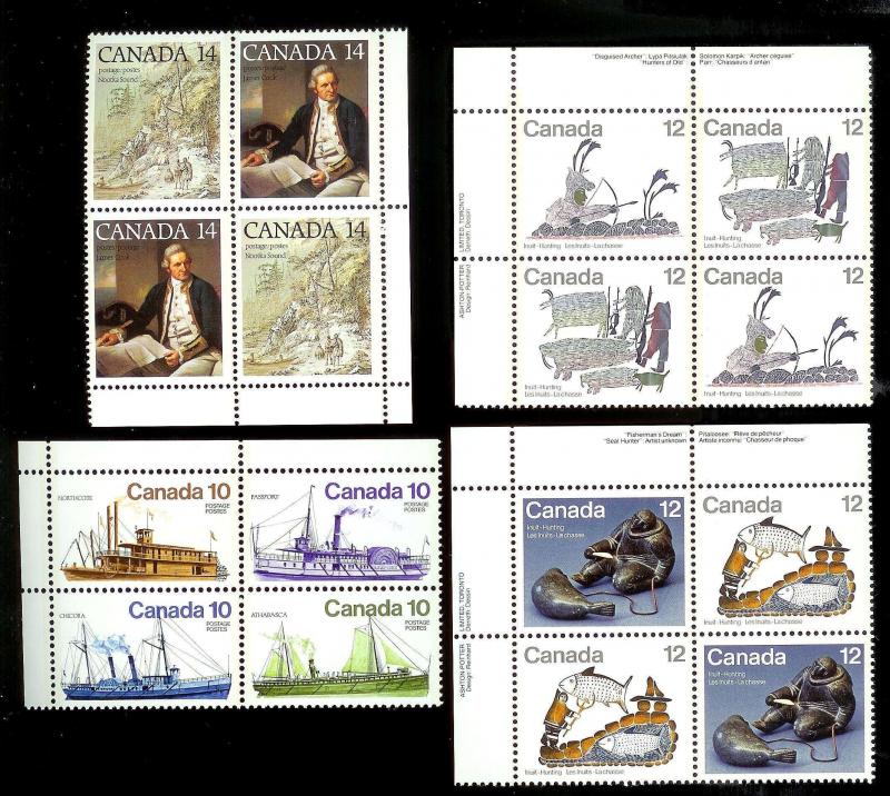 CANADA (111 pcs.) Imprint & Corner Blocks ALL Mint Never Hinged FV=C$120+