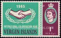 British Virgin Islands SG#195 Mint - 1965 1c.  - Hands, ICY