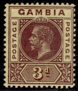 GAMBIA GV SG91a, 3d purple/lemon, LH MINT. Cat £14.