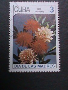 ​CUBA-VERY OLD CUBA-LOVELY BEAUTIFUL FLOWERS STAMPS USED- VERY FINE
