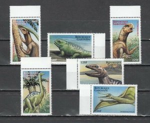 Gabon, Scott cat. 1006-1011. Dinosaurs issue. ^