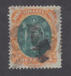 Brazil Sc 78 used 1878 300r Dom Pedro, perf 12 F-VF