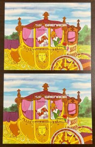 Grenada 2 Disney Christmas 1982 Robin Hood Souvenir Sheets 5 x 4 inches