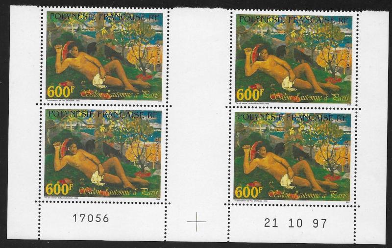 FRENCH POLYNESIA SC# 727  GUTTER B/4 #17056 FVF/MNH 1997