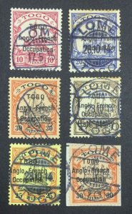 MOMEN: TOGO SG #H3,H4,H6,H12,H18-H19 USED £417 LOT #63982