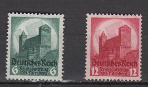 Deutsches Reich 1934 Parteitag Nurnberg Full Set Mi 546/7 MNH Luxe