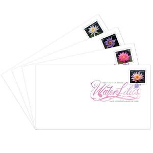 US 4964-4967 Water Lilies (set of 4) DCP FDC 2015