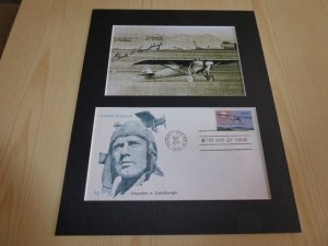 Charles Lindbergh USA FDC Cover and mounted photograph mount size 8 x 10